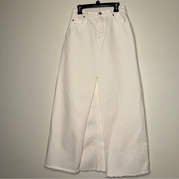 PILCRO white denim maxi skirt sz 2 - Picture 2 of 6